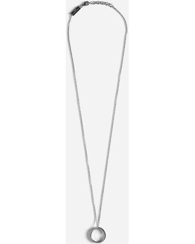 Maison Margiela Logo-pendant Silver Necklace - White