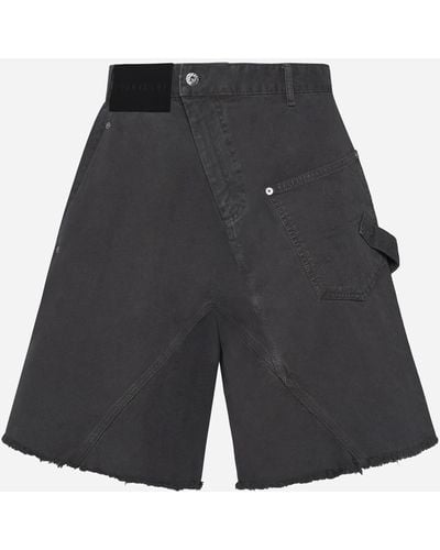 JW Anderson Twisted Workwear Denim Shorts - Gray