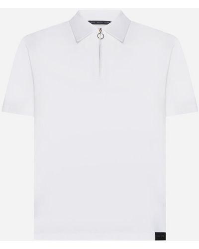 Low Brand Zip-up Cotton Polo Shirt - White