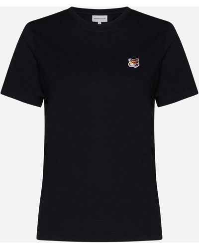 Maison Kitsuné T-Shirt With Fox Patch - Black