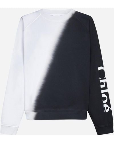 Chloé Logo Cotton Sweatshirt - White