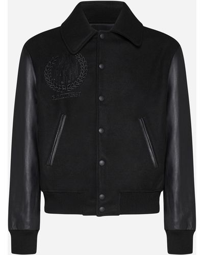 FAMILY FIRST Fabric And Leather Varsity Jacket - Black