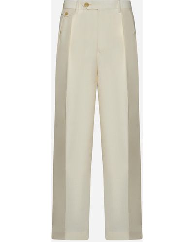 AURALEE Wool And Mohair Pants - White