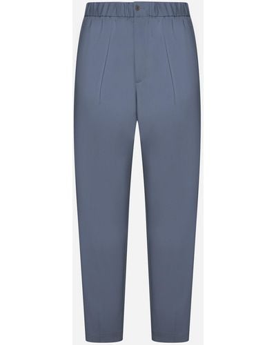 Giorgio Armani Silk-Blend Pants - Blue