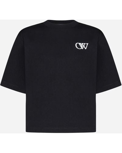 Off-White c/o Virgil Abloh Ow Logo Cotton T-shirt - Blue