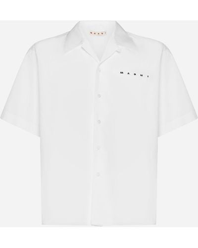 Marni Logo Cotton Shirt - White