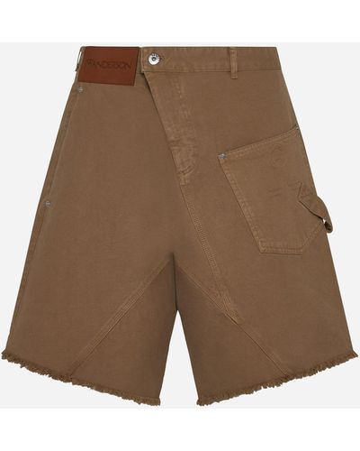 JW Anderson Twisted Workwear Denim Shorts - Brown