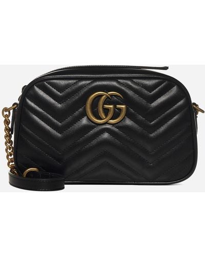 Gucci GG Marmont Quilted Leather Small Shoulder Bag - Black