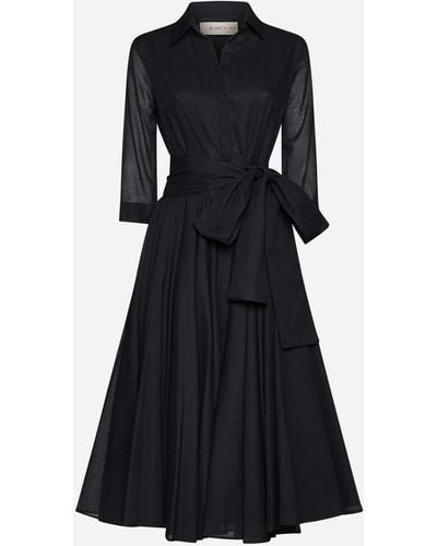 Blanca Vita Aptenia Belted Shirt Dress - Black