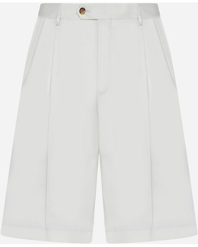 Lardini Stretch Cotton Shorts - White