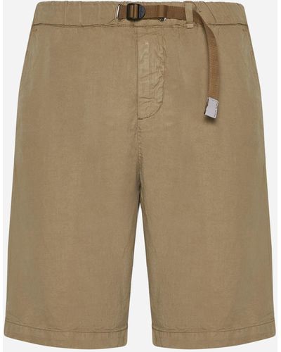 White Sand Lyocell, Linen And Cotton Pants - Natural