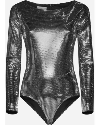 Blanca Vita Bromelia Sequins Bodysuit - Black