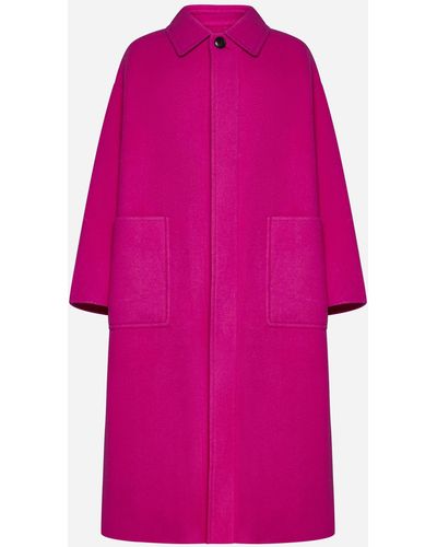 Ami Paris Wool Oversized Coat - Pink