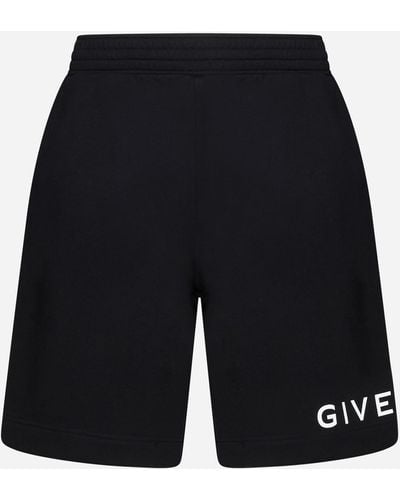 Givenchy Logo Cotton Shorts - Black