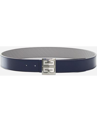 Givenchy 4g Reversible Leather Belt - Blue