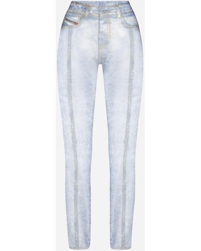 DIESEL Leggings-collant a stampa jeans - Blu