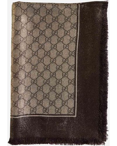 Gucci GG Jacquard Wool Stole - Brown