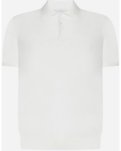 Malo Cotton Knit Polo Shirt - White