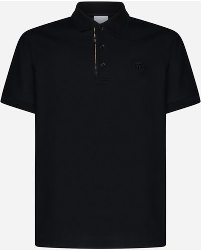 Burberry Eddie Cotton Polo Shirt - Black