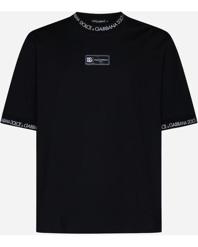 Dolce & Gabbana Logo Cotton Oversized T-shirt - Black