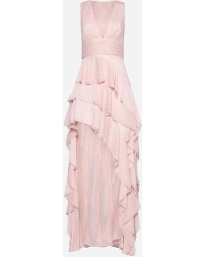 Alice + Olivia Holly Ruffled High Low Dress - Pink