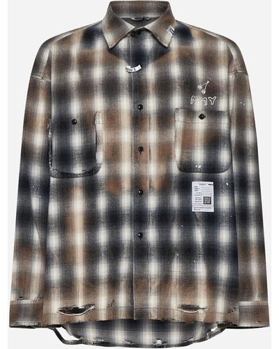 Maison Mihara Yasuhiro Vintage Check Cotton Shirt - Grey