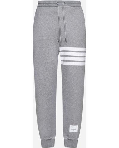 Thom Browne 4 Bar Cotton Track Trousers - Grey