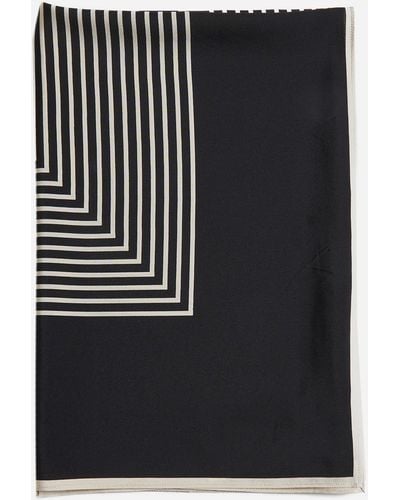 Totême Centered Monogram Silk Scarf - Black