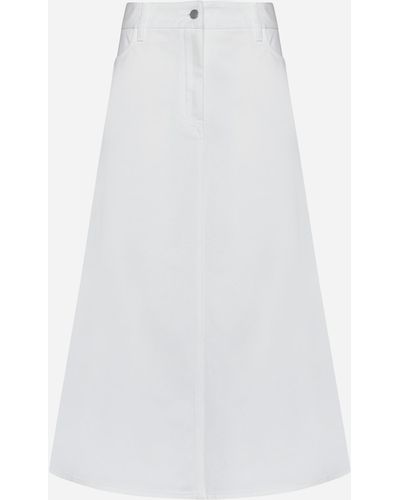 Studio Nicholson Baringo A-line Denim Skirt - White