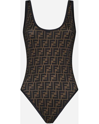 Fendi Ff-motif Swimsuit - Black