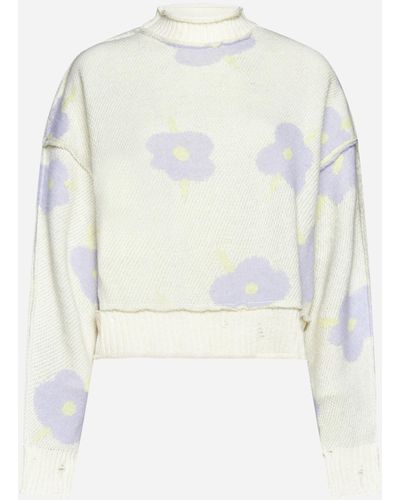 Rus Okita Floral Alpaca-blend Sweater - White