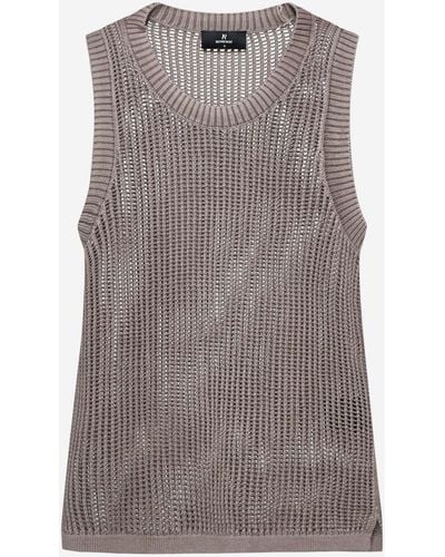 Represent Crochet Knit Top - Grey
