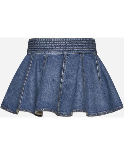 Mini skirt Alaïa Blue size 36 FR in Denim - Jeans - 39077703