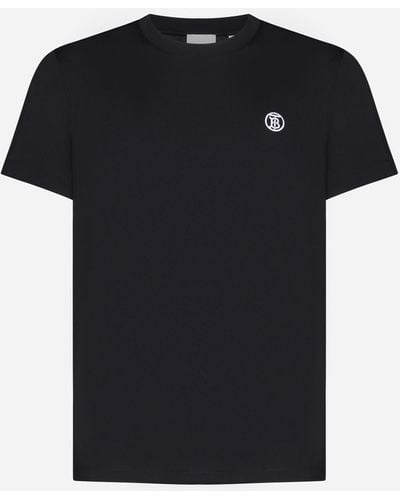 Burberry Parker Logo Cotton T-Shirt - Black
