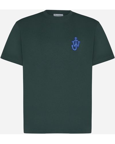 JW Anderson Anchor-patch Cotton T-shirt - Green