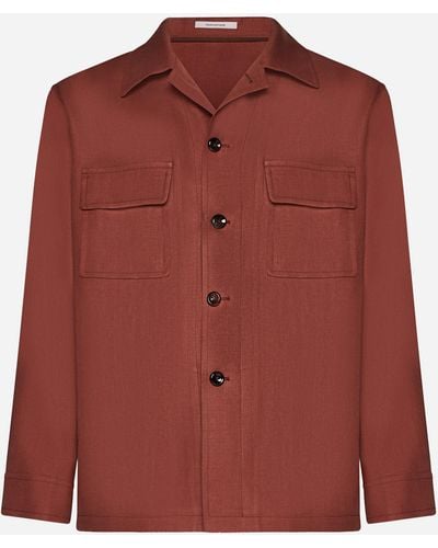 Tagliatore Linen Field Jacket - Red