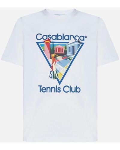 Casablanca La Joueuse Cotton T-shirt - Blue