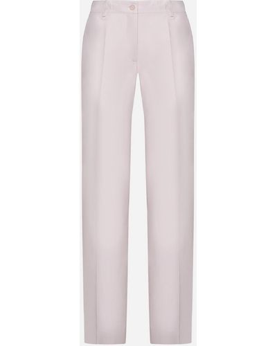 P.A.R.O.S.H. Raisa Viscose And Linen Trousers - Pink