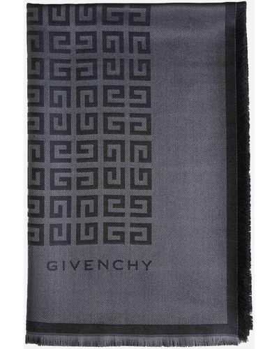 Givenchy 4g Silk And Wool Shawl - Blue