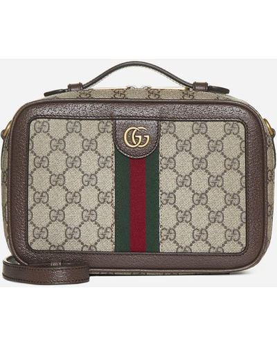 Gucci Ophidia Fabric And Leather Small Camera Bag - Grey
