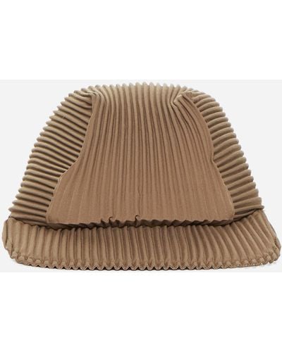 Homme Plissé Issey Miyake Pleated Fabric Cap - Natural