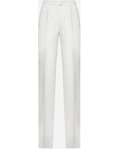 Etro Fuji Linen And Silk Pants - White