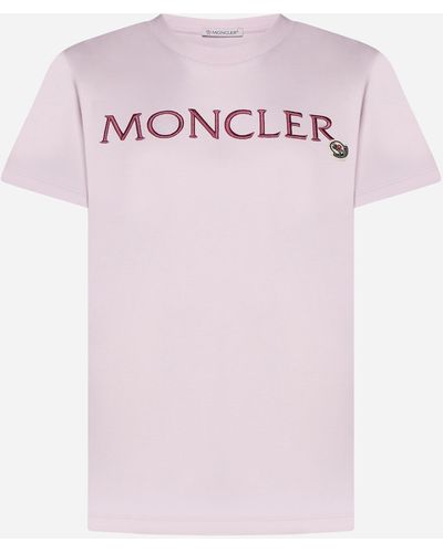 Moncler Logo Cotton T-shirt - Pink