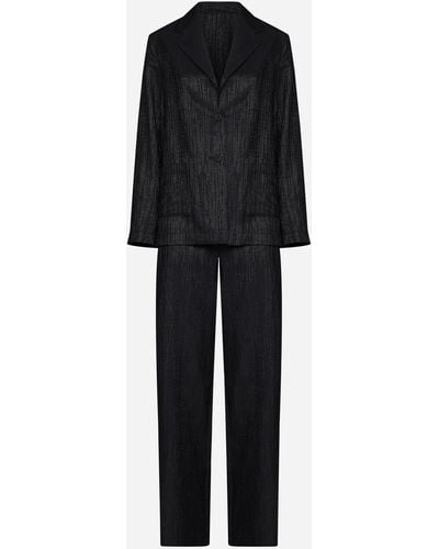 Lardini Lame' Wool Suit - Black
