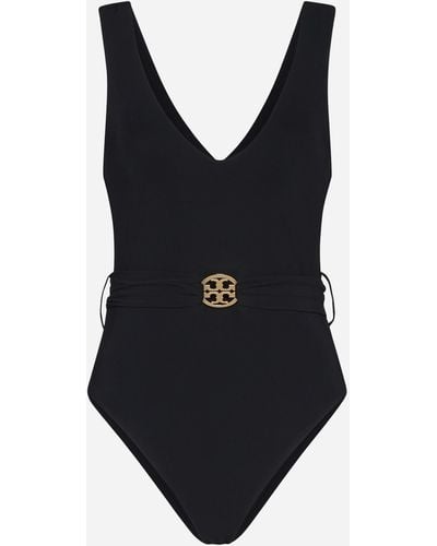 Tory Burch One-piece Swimsuit With Belt - Black