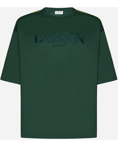 Lanvin Curb Logo Cotton T-shirt - Green