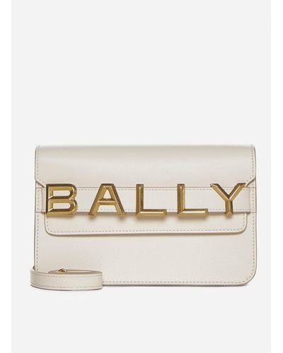 Bally Logo Leather Crossbody Bag - Natural