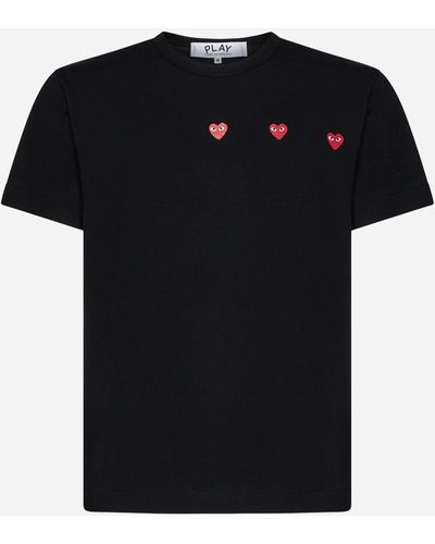 COMME DES GARÇONS PLAY 3 Heart Cotton T-shirt - Black