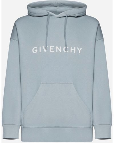 Givenchy Logo Cotton Hoodie - Blue