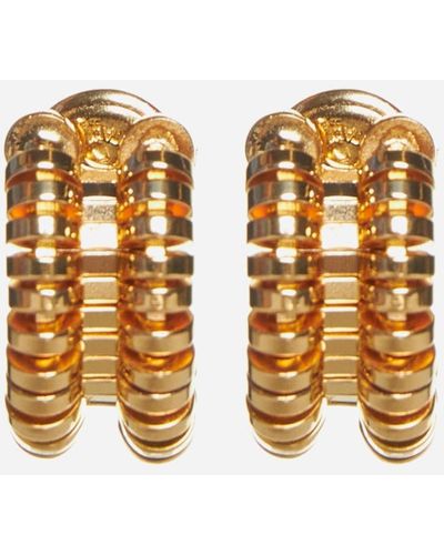 Bottega Veneta Mini Staple Hoop Earrings - Metallic